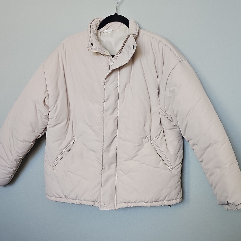 L.A.B Studio Vivid Lauren Women's Cream Puffer Jacket Large XL